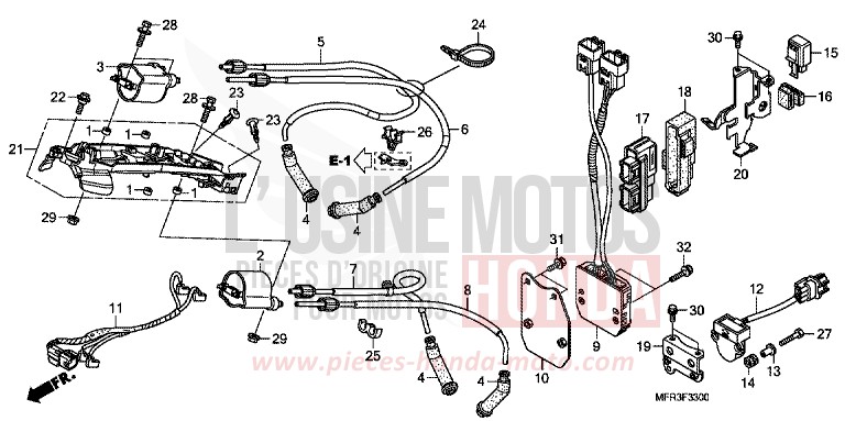 BOBINE D'ALLUMAGE/ECU de VT1300CX "FURY" GLINT WAVE BLUE METALLIC (B197) de 2010